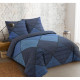 VISION - Parure de lit  HAROLD  - 100% coton - 1 housse de couette 240 x 220 cm + 2 taies d'oreiller 65x65cm - Bleu