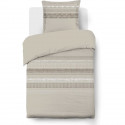 Parure Housse de couette - VISION - Anthony - 140 x 200 cm - 1 taie assortie 65 x 65 cm - Beige -  100% coton