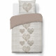 Parure Housse de couette - VISION - Alice - 140 x 200 cm - 1 taie assortie 65 x 65 cm - Beige -  100% coton