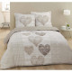 Parure Housse de couette - VISION - Alice - 140 x 200 cm - 1 taie assortie 65 x 65 cm - Beige -  100% coton