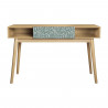 Bureau avec 1 tiroir GARDENIA- Décor chene et vert - Pieds en bois massif - L 120 x P 55 x H 75 cm