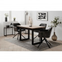 Table extensible Denver 80B - 120-160 x 75 x 80 cm - Décor chene artisan / anthracite - 1 extension de 40 cm inclue - 8 perso…