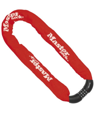 MASTER LOCK Chaîne Antivol Vélo [Combinaison] [90 cm Chaîne] [Rouge] 8392EURDPROCOLR