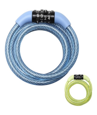 MASTER LOCK Cable Antivol Vélo [1,2 m Câble] [Combinaison] [Extérieur] [Couleur Aléatoire] 8143EURDPROCOL