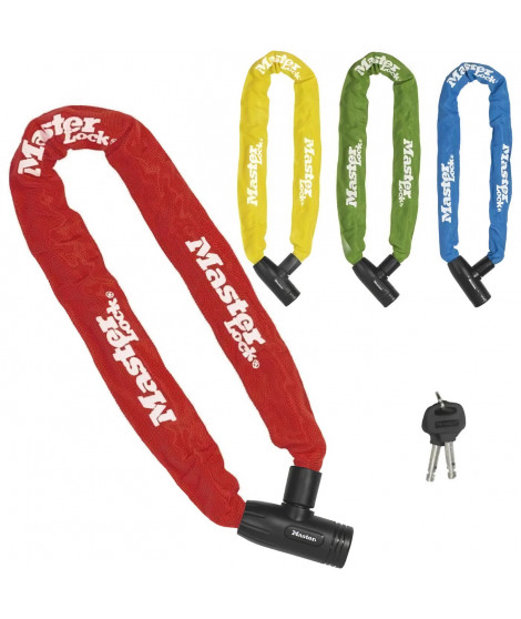 MASTER LOCK Chaîne Antivol Vélo [Clé]  - Idéal pour les Vélos, Vélos Electriques, VTT et autres