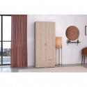 Armoire VARIA - Décor chene et blanc - 2 portes - 2 tiroirs - 80,7 x 185 x 51,3