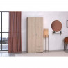 Armoire VARIA - Décor chene et blanc - 2 portes - 2 tiroirs - 80,7 x 185 x 51,3