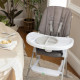 INGENUITY Chaise haute compacte, avec assiette sécurisée, pliage a plat, collection Sun Valley, grise