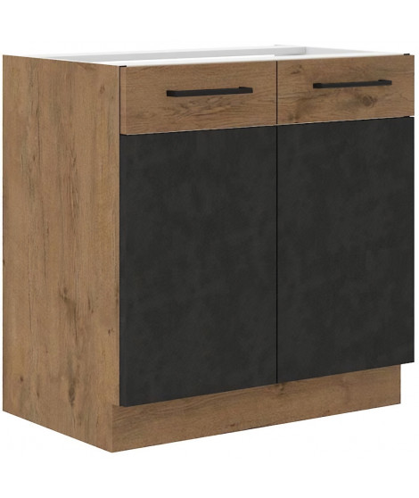 ROCK - Meuble bas - 80 cm - Chene Lancelot et gris matera - CUISINIER