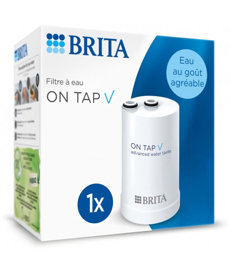 Pack 1 Filtre a eau - BRITA - ON TAP V - 600 L d'eau filtrée / 4 mois - Compatible systeme de filtration sur robinet ON TAP V