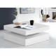 Table basse plateau rotatif - Carré  Blanc brillant - 78 x 78 x 36 cm