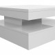 Table basse plateau rotatif - Carré  Blanc brillant - 78 x 78 x 36 cm