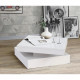 Table basse plateau rotatif - Carré  Blanc brillant - 78 x 78 x 36 cm