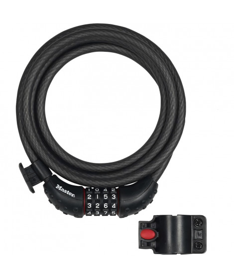 Antivol pour vélo - MASTER LOCK - 8120EURDPRO - Câble torsadé en acier - 1,8 m de longueur