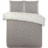 Parure Housse de couette - VISION - Hugo - Parure réversible - 240 x 220 cm - 2 taies assorties 65 x 65 cm - Beige - 100% coton