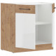 ROCK - Meuble bas - Mélaminé decor chene Lancelot et Blanc - 80 cm - 2 portes battantes