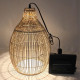 Suspension solaire - LUMISKY - HOLIDAY - H42 cm - Boheme naturel style vannerie tressée - LED blanc chaud