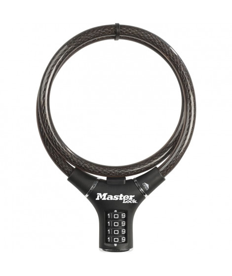 Antivol Vélo - MASTER LOCK - 8229EURDPRO - 90 cm de câble - Noir - Acier torsadé