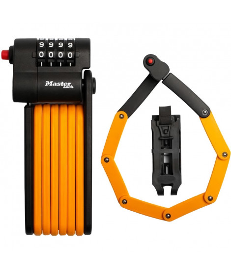Antivol Vélo a Code - MASTER LOCK - 8336EURDPRO - Acier Trempé, Combinaison Programmable, Support Inclus