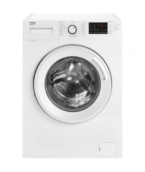 Lave-linge hublot BEKO WUE7212W0W - 7 kg - Moteur standard - L0 cm - 1200 trs/min - Blanc