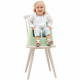Chaise haute évolutive en rehausseur de chaise + Coffret vaisselle + Boîtes de conservation + Bavoir semi-rigide