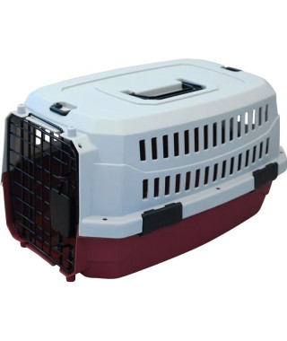 M-PETS Caisse de transport Viaggio Carrier XS - 48,3x32x25,4cm - Bordeaux et gris - Pour chien et chat