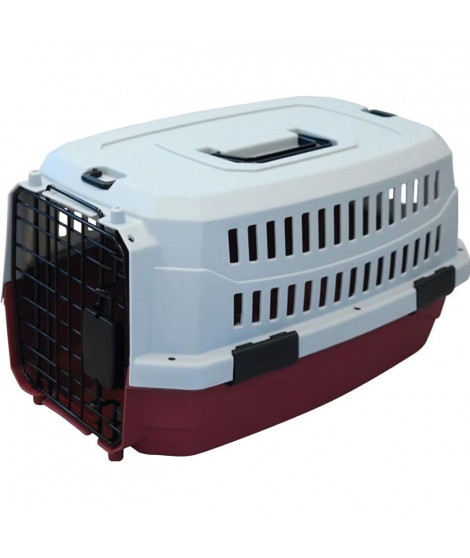 M-PETS Caisse de transport Viaggio Carrier XS - 48,3x32x25,4cm - Bordeaux et gris - Pour chien et chat