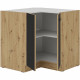 Meuble bas d'angle - MODENA - 89 x 89 cm - Chene artisan et noir mat - CUISINIER
