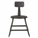 LOFT Lot de 2 chaises de salle a manger métal noir - Industriel - L 41 x P 41 cm