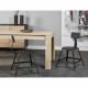 LOFT Lot de 2 chaises de salle a manger métal noir - Industriel - L 41 x P 41 cm