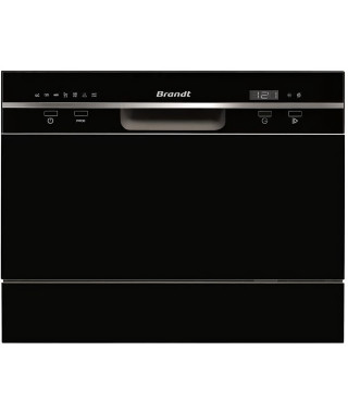 Lave-vaisselle compact pose libre BRANDT DFC6519B - Induction - 6 couverts - L55cm - 49dB - Noir