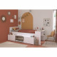 Lit combiné enfant avec rangements et bureau CLoe - 90 x 200 cm - Décor blanc et chene - PARISOT