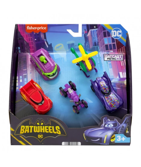Fisher-Price-Batwheels-Assortiment de 5 véhicules a l'échelle 1/55 HML21