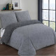 VISION Parure de couette Hugo - 100% coton - 1 housse de couette 140 x 200 cm + 1 taie d'oreiller 65 x 65 cm - Gris anthracite
