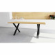 Table - CRAFT - Rectangulaire - Décor mélamine chene hamilton - Pied en X noir - 6 places - 180 x 90 cm - DEMEYERE
