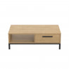 Table basse 1 tiroir / 1 niche - CRAFT - Rectangulaire - Chene Hamilton / Noir - 110,4 x 50 x 36,9 cm - DEMEYRE