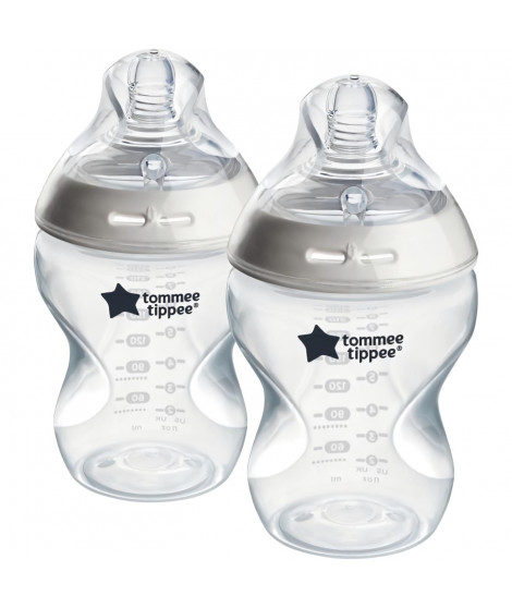 Biberons - TOMMEE TIPPEE - NATURAL START - 260 ml - Anti-colique - Tétine imitant la forme du sein - Lot de 2