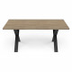 Table - STOUT - Rectangulaire - Décor mélamine halifax - Pied en X noir mat - 6 places - 180 x 90 cm - DEMEYERE
