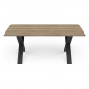 Table - STOUT - Rectangulaire - Décor mélamine halifax - Pied en X noir mat - 6 places - 180 x 90 cm - DEMEYERE