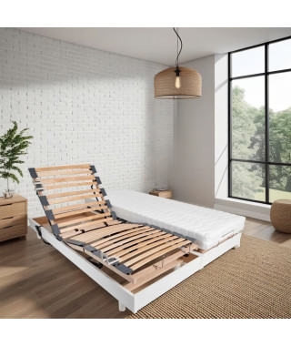 Ensemble relaxation matelas + sommiers électriques 2x90x200 - Mousse - Ferme - TALCA Fabrication française