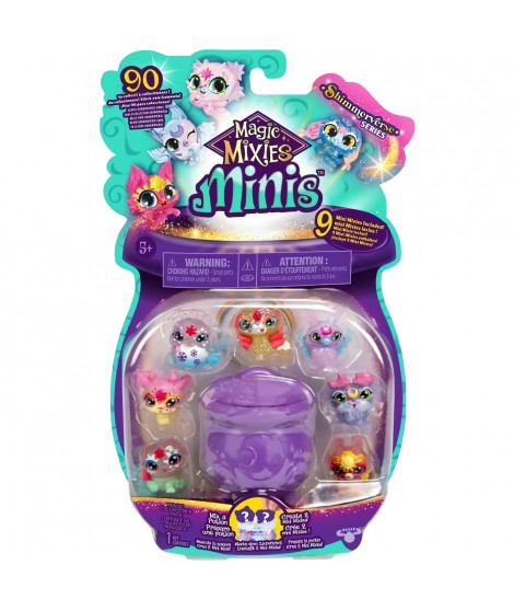 Pack 9 Figurines Minis - MAGIC MIXIES - Mini créatures a collectionner, chaudrons et ingrédients inclus
