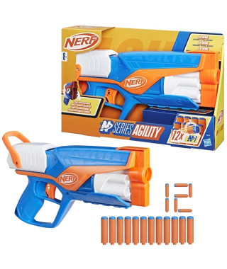 NERF blaster Agility N Series, 12 fléchettes Nerf N1 uniquement pour les blasters Nerf N Series, barillet 6 fléchettes, jeux …