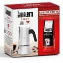 Cafetiere italienne + 1 Café Perfetto Moka Classico - BIALETTI - VENUS - 6 tasses - 0,30 L - Paquet de 250 g - Argent