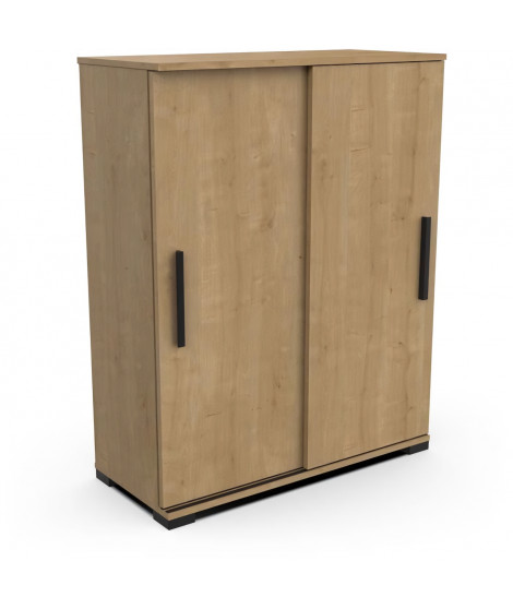 Meuble de rangement - Entrée - 2 portes coulissantes - Chene hamilton - 101 x 35 x 101 cm - IZZY - DEMEYERE