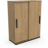 Meuble de rangement - Entrée - 2 portes coulissantes - Chene hamilton - 101 x 35 x 101 cm - IZZY - DEMEYERE
