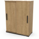 Meuble de rangement - Entrée - 2 portes coulissantes - Chene hamilton - 101 x 35 x 101 cm - IZZY - DEMEYERE