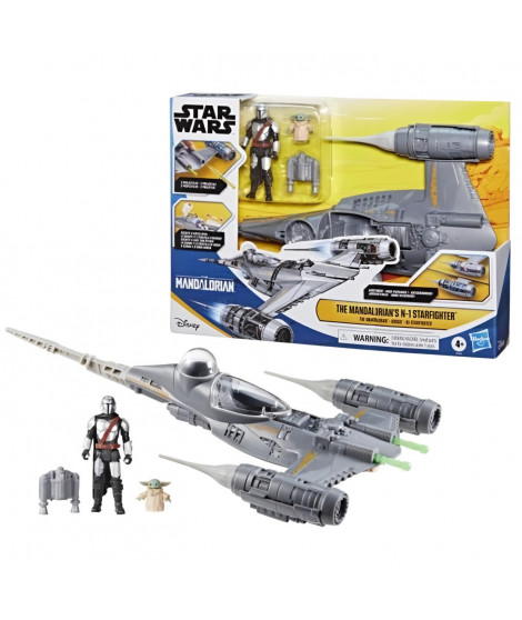 Vaisseau The Mandalorian's N-1 Starfighter, figurines Grogu et Mandalorien de 10 cm, jouet pour enfant des 4 ans, Star Wars E…