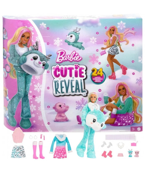 Barbie-Calendrier de l'Avent Cutie Reveal-1 poupée et 24 surprises HJX76