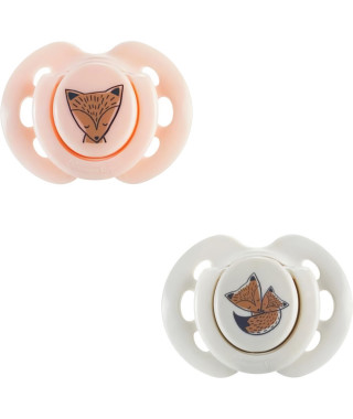 Sucette - TOMMEE TIPPEE - FUN - 0-6 mois - Lot de 2 sucettes symétriques sans BPA - Capsule de stérilisation réutilisable
