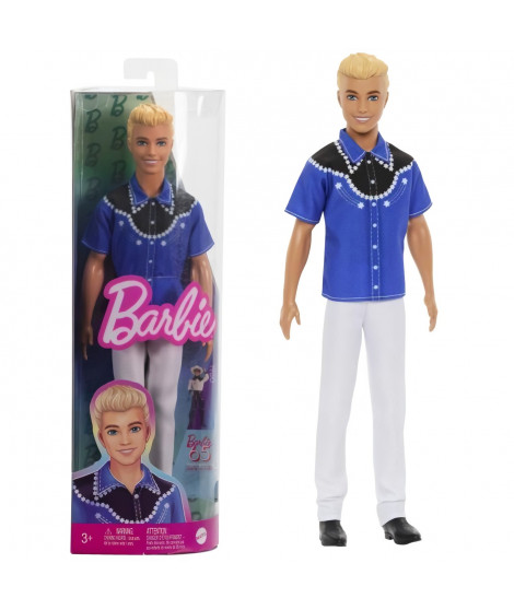 Barbie-Fashionistas-Poupée Ken blond look western HRH25